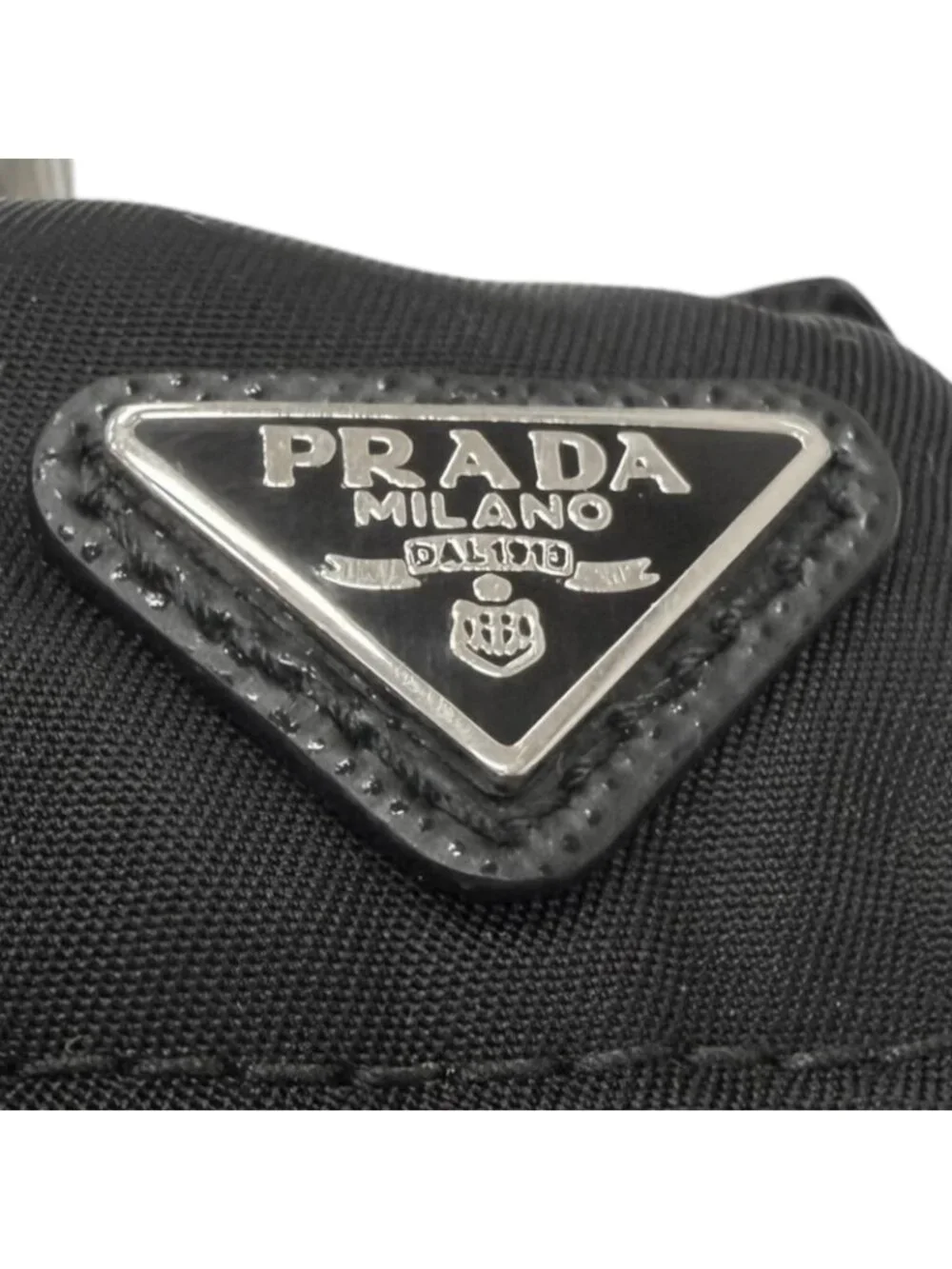 Prada Triangle Logo Backpack Motif Charm Strap Black Box Included